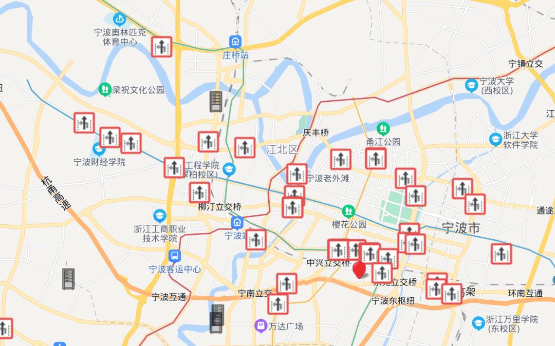 華路德生產的可變車道標牌在寧波進行了廣泛應用，取得了非常好的效果