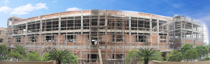 公司新生產車間,新宿舍樓及配套設施建設中